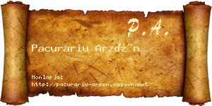 Pacurariu Arzén névjegykártya